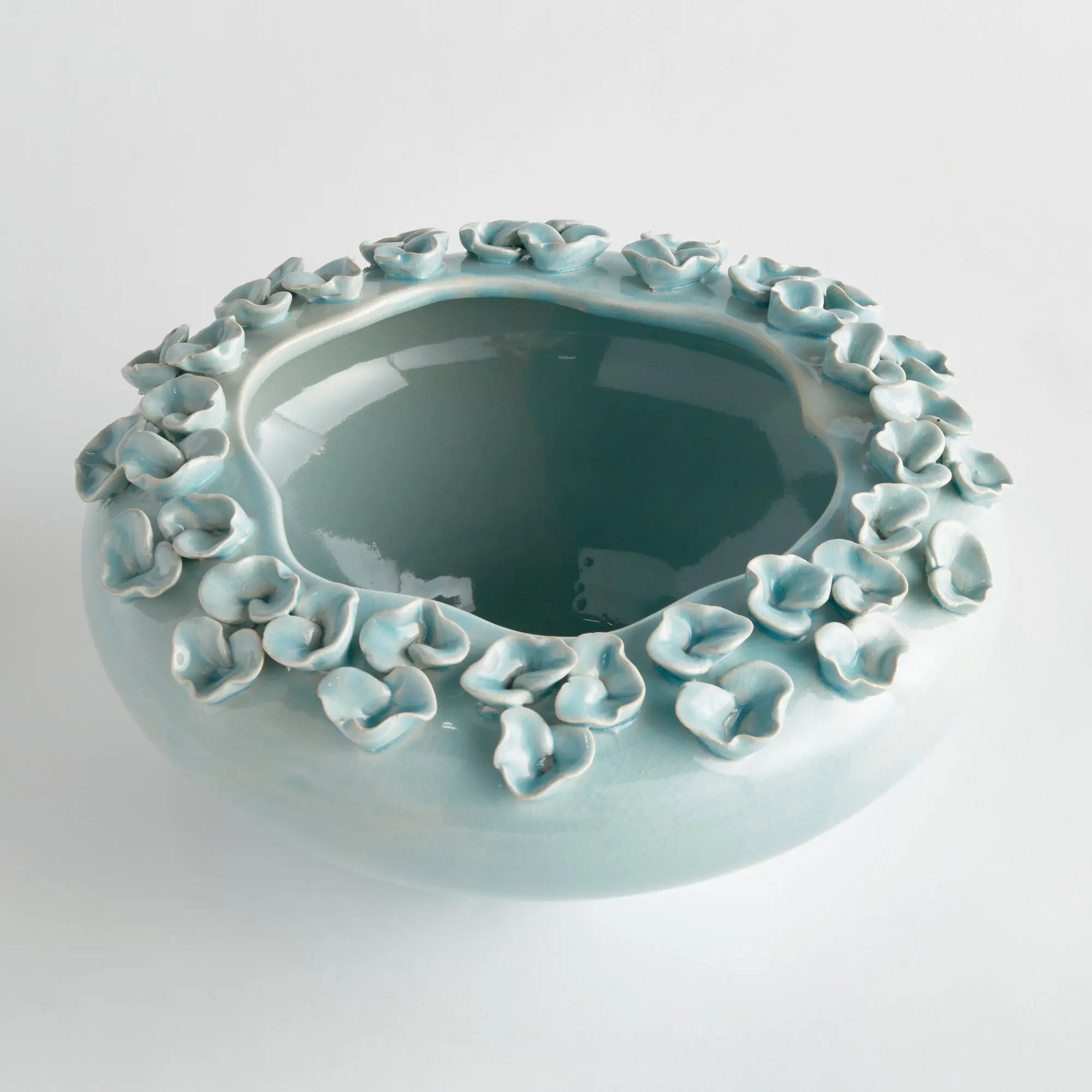 Petite Fleur Decorative Bowl - Ice Blue