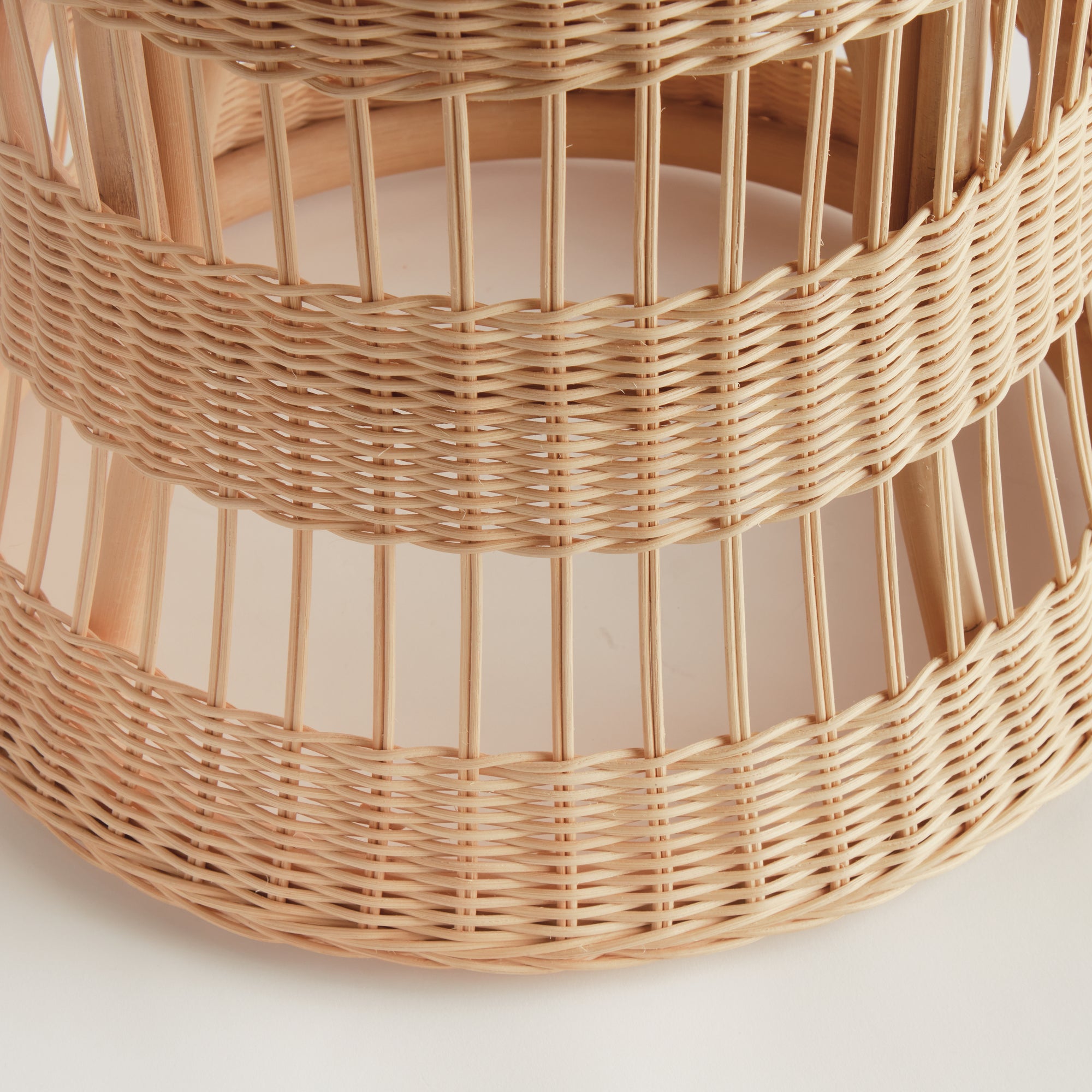 Ashton rattan end table with woven pattern