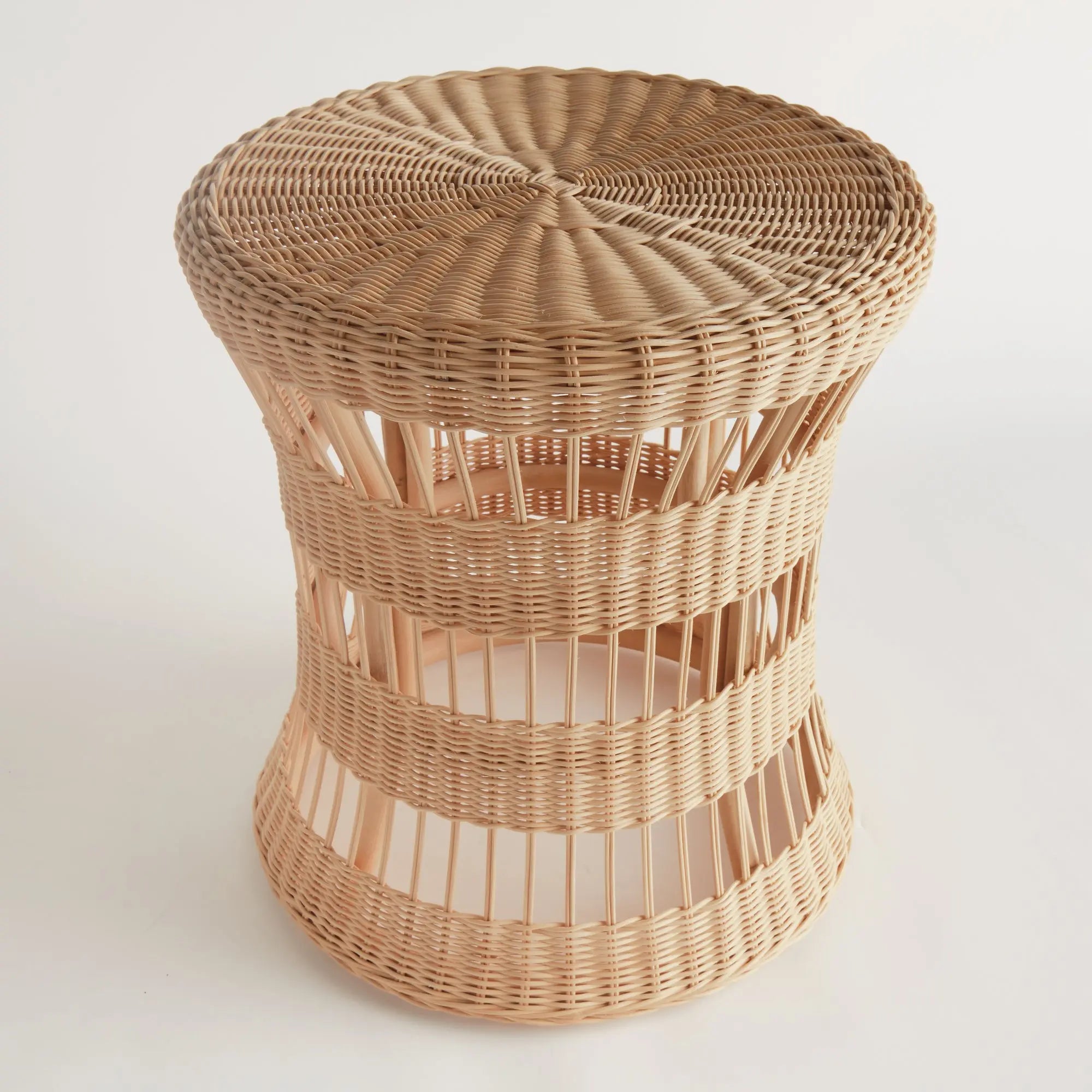 Ashton rattan end table with woven pattern