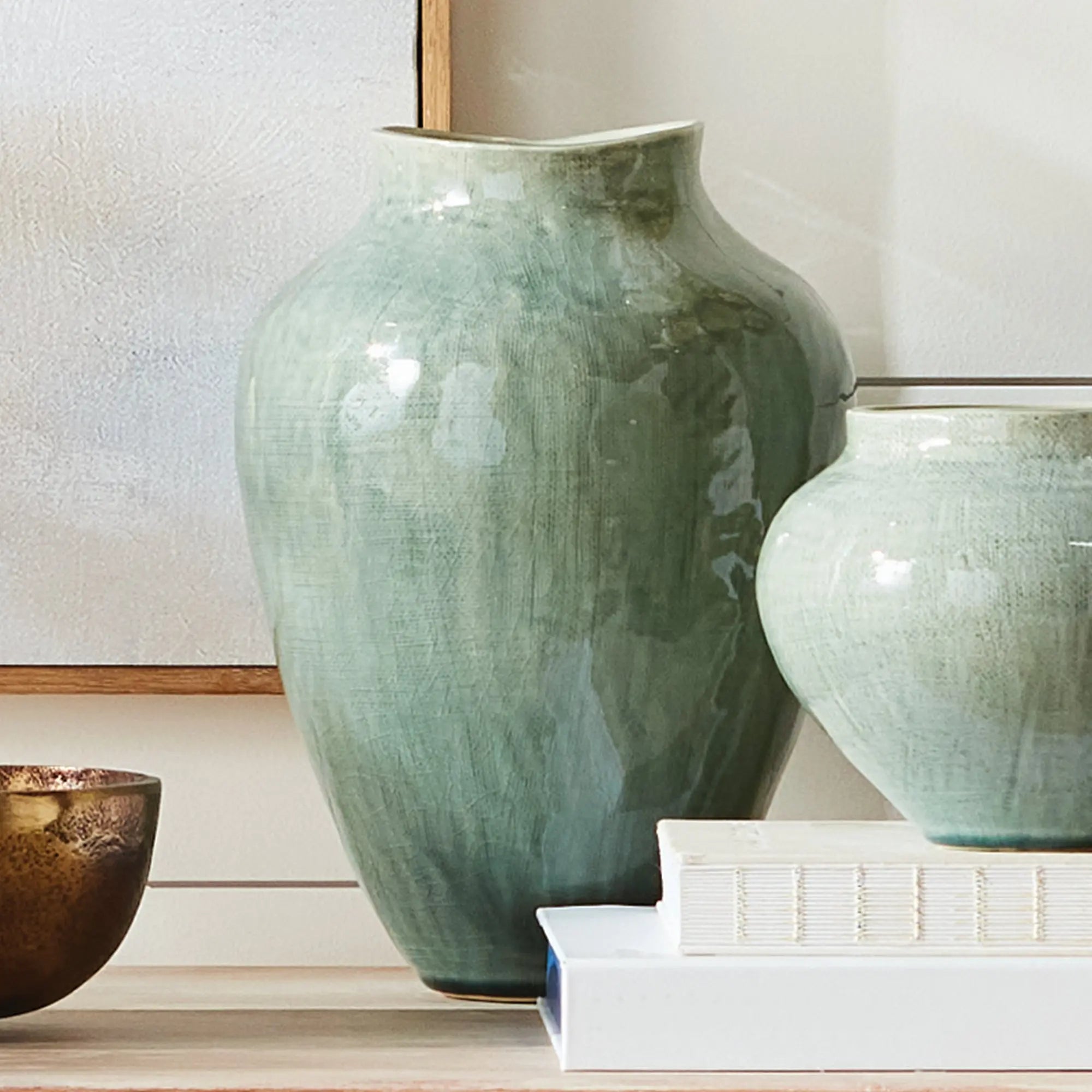 Barclay Butera Ojai Ceramic Vase – Small, Sage