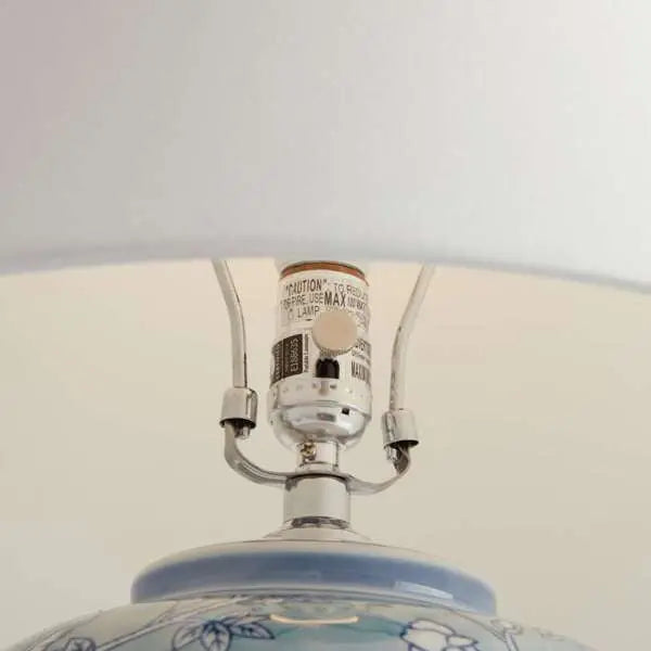 Hanni Chinoiserie Lamp - Blue & White Hand-Painted Porcelain Table Lamp - Villa Decor & Design