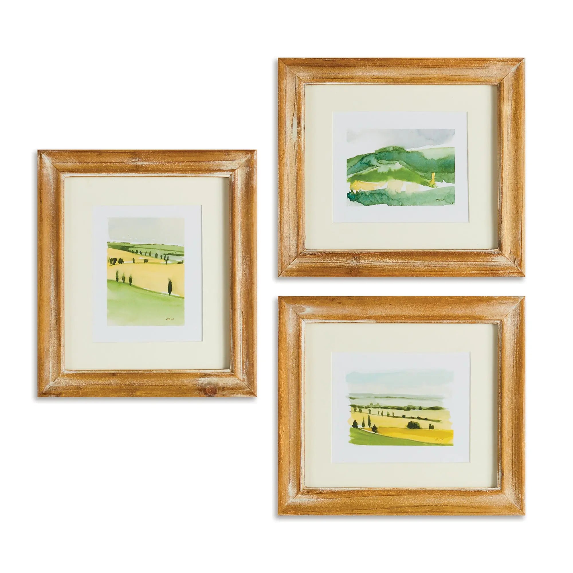 Set of 3 framed Italian landscape prints by Whitney Wolf