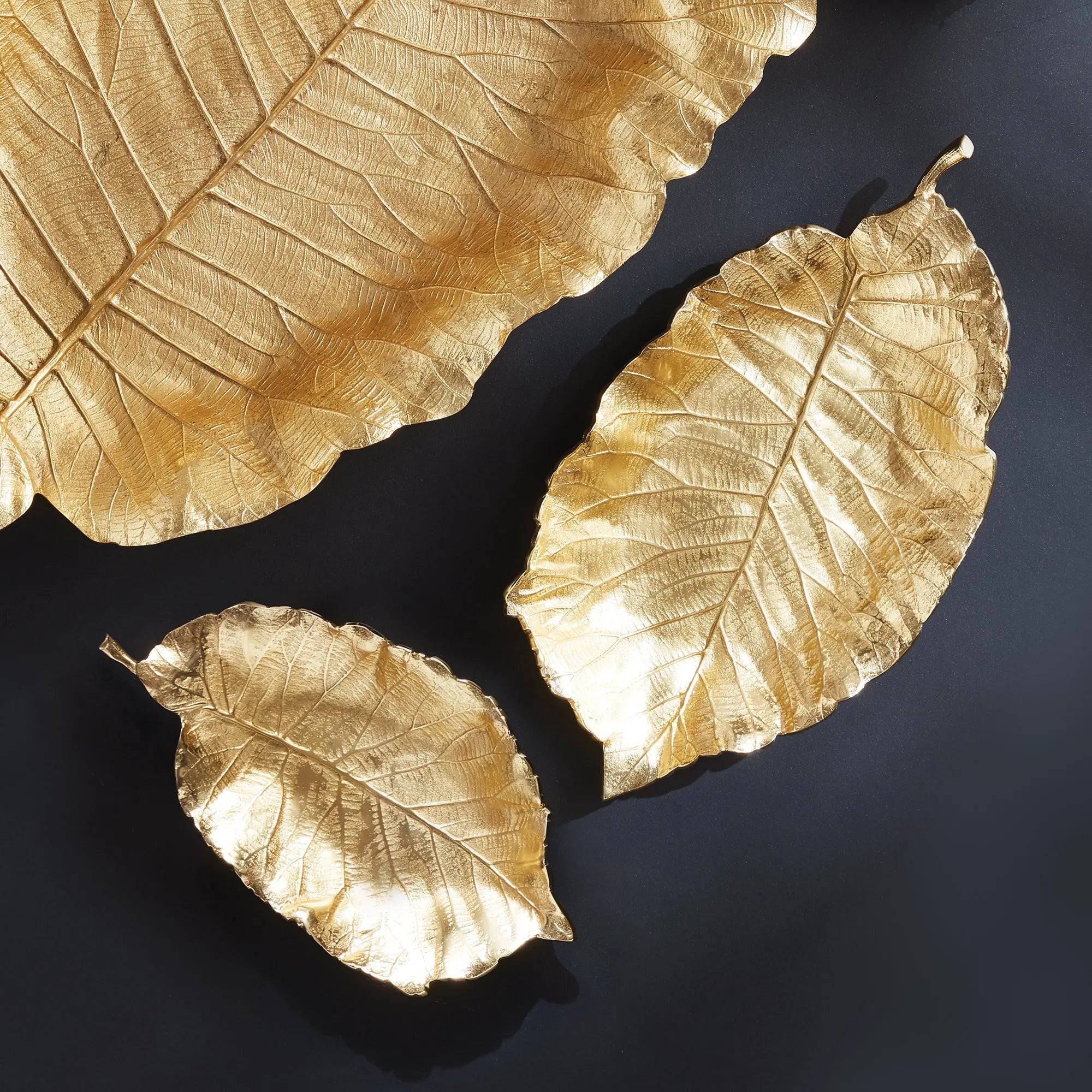 ALEGRA LEAF TRAYS, Set of 2 Villa Decor & Design