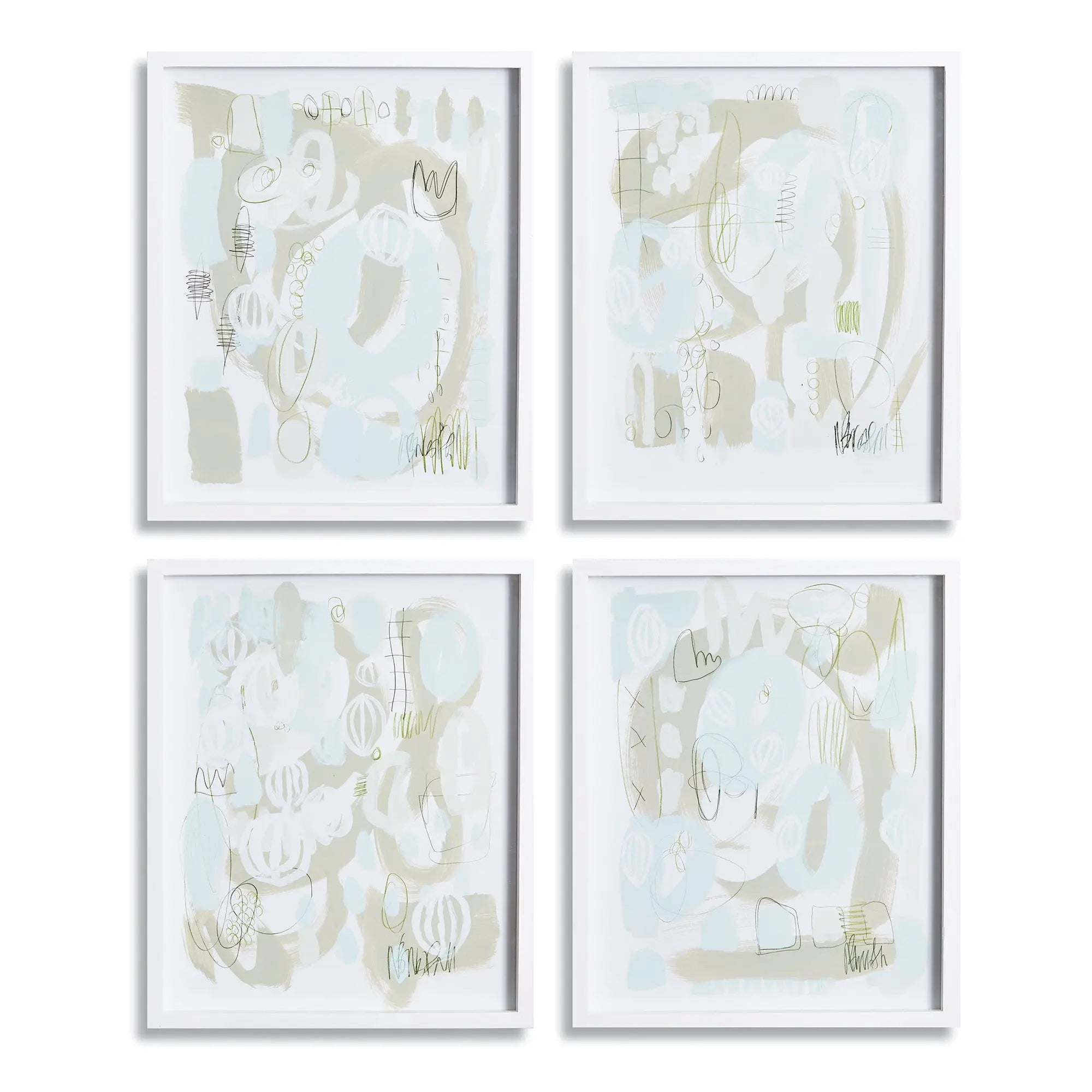 Bacchus Abstract Prints by Nancy B. Westfall – Set of 4