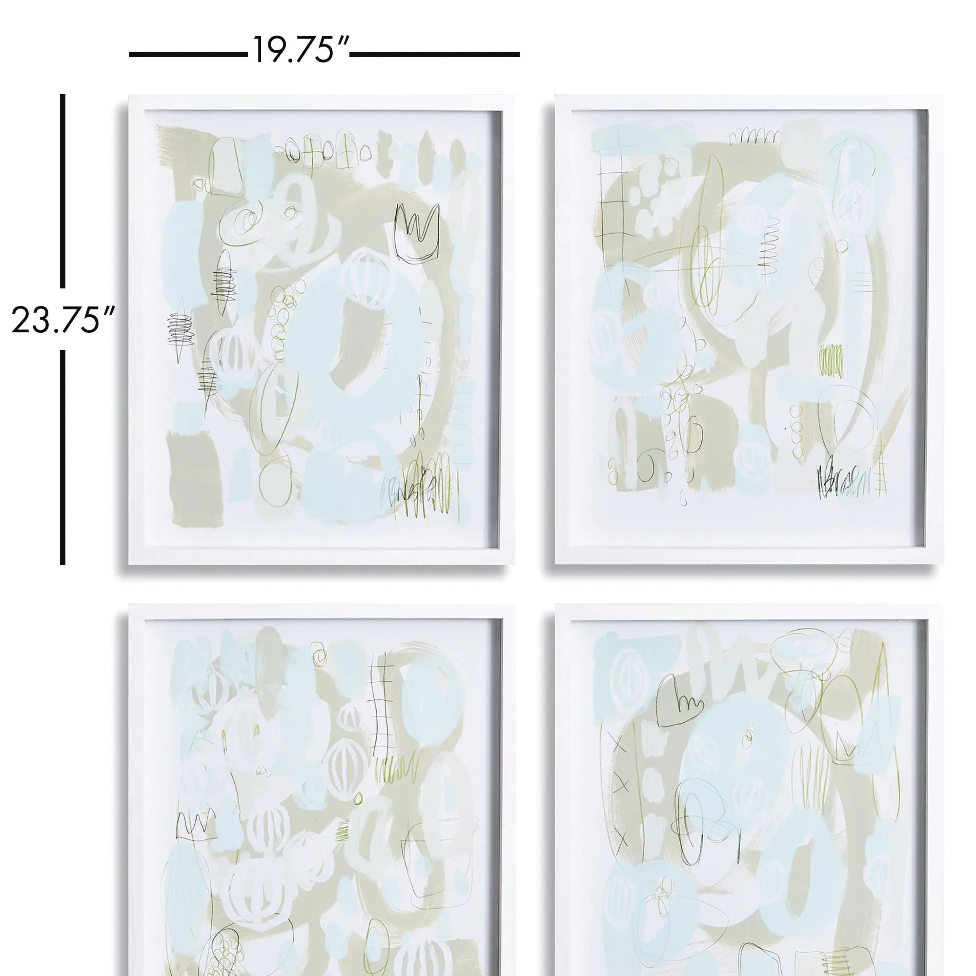 Bacchus Abstract Prints by Nancy B. Westfall – Set of 4