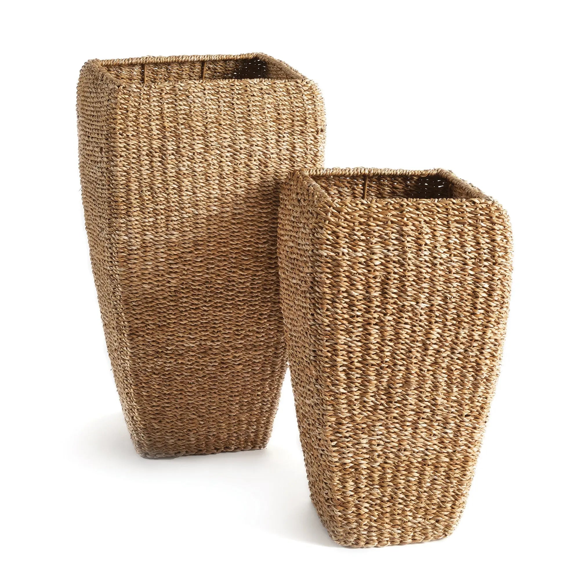 SEAGRASS TALL SQUARE PLANTERS, SET OF 2 Villa Decor & Design