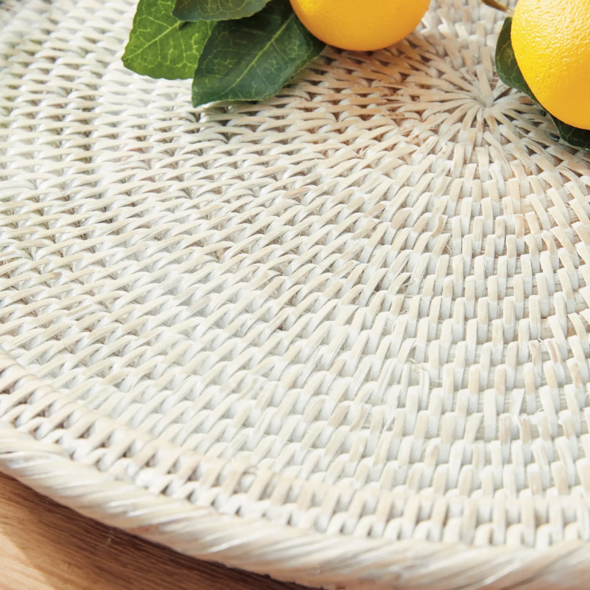 Burma Rattan Serving Platter - Handwoven with Glass Insert Napa Home & Garden