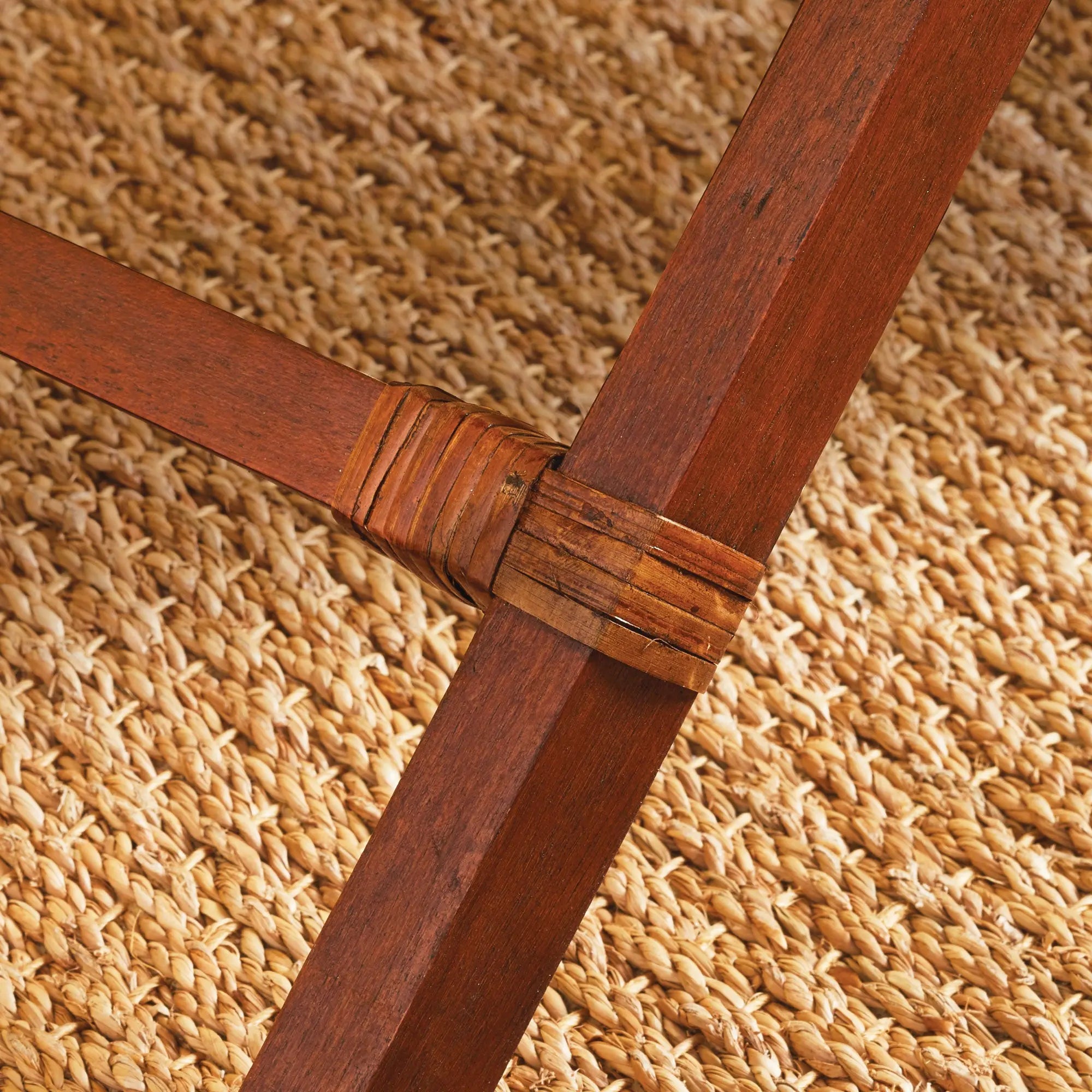 Burma Rattan Butler Tray Table – Foldable & Detachable Tray, Warm Brown Finish - Villa Decor & Design