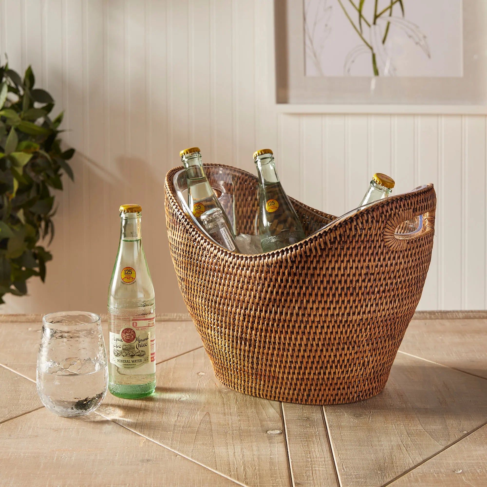 BURMA RATTAN BEVERAGE TUB LARGE