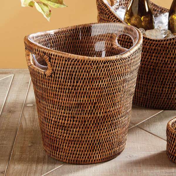 BURMA RATTAN BEVERAGE TUB SMALL