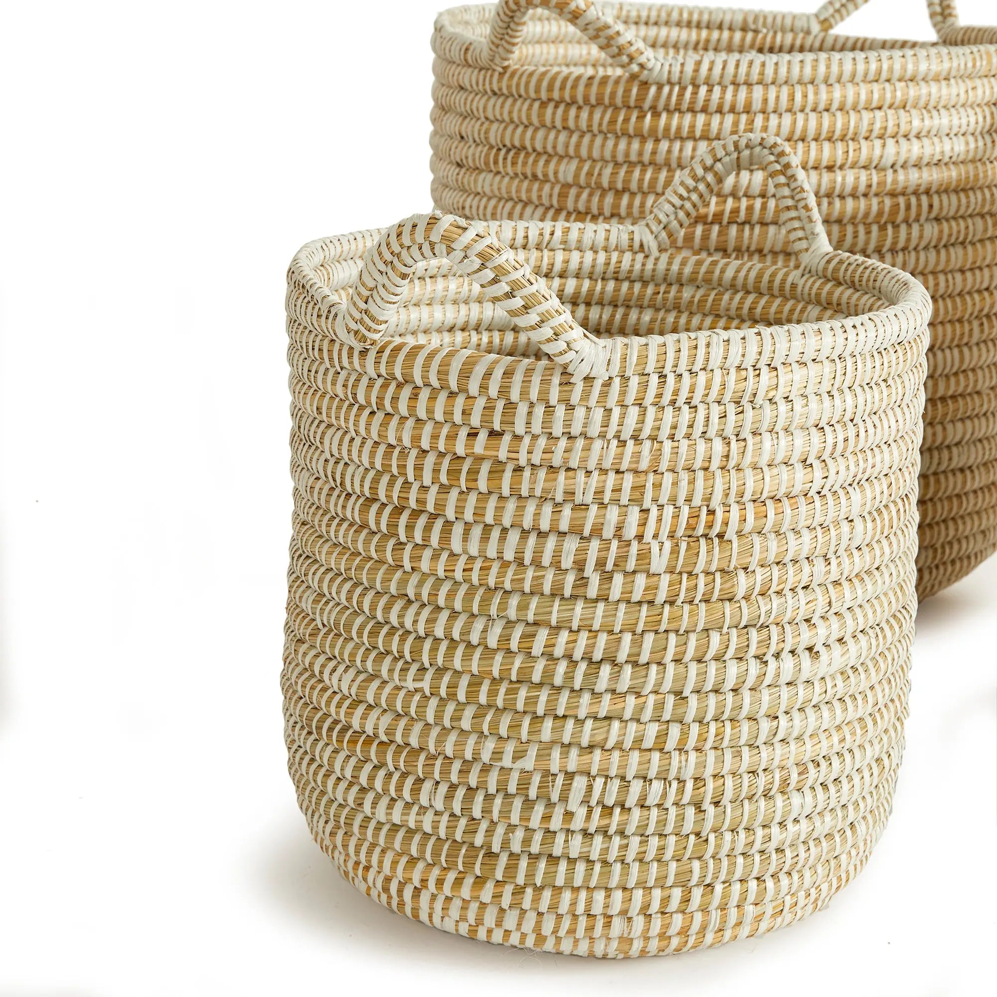 Rivergrass Round Baskets w/ Handles, SET OF 3