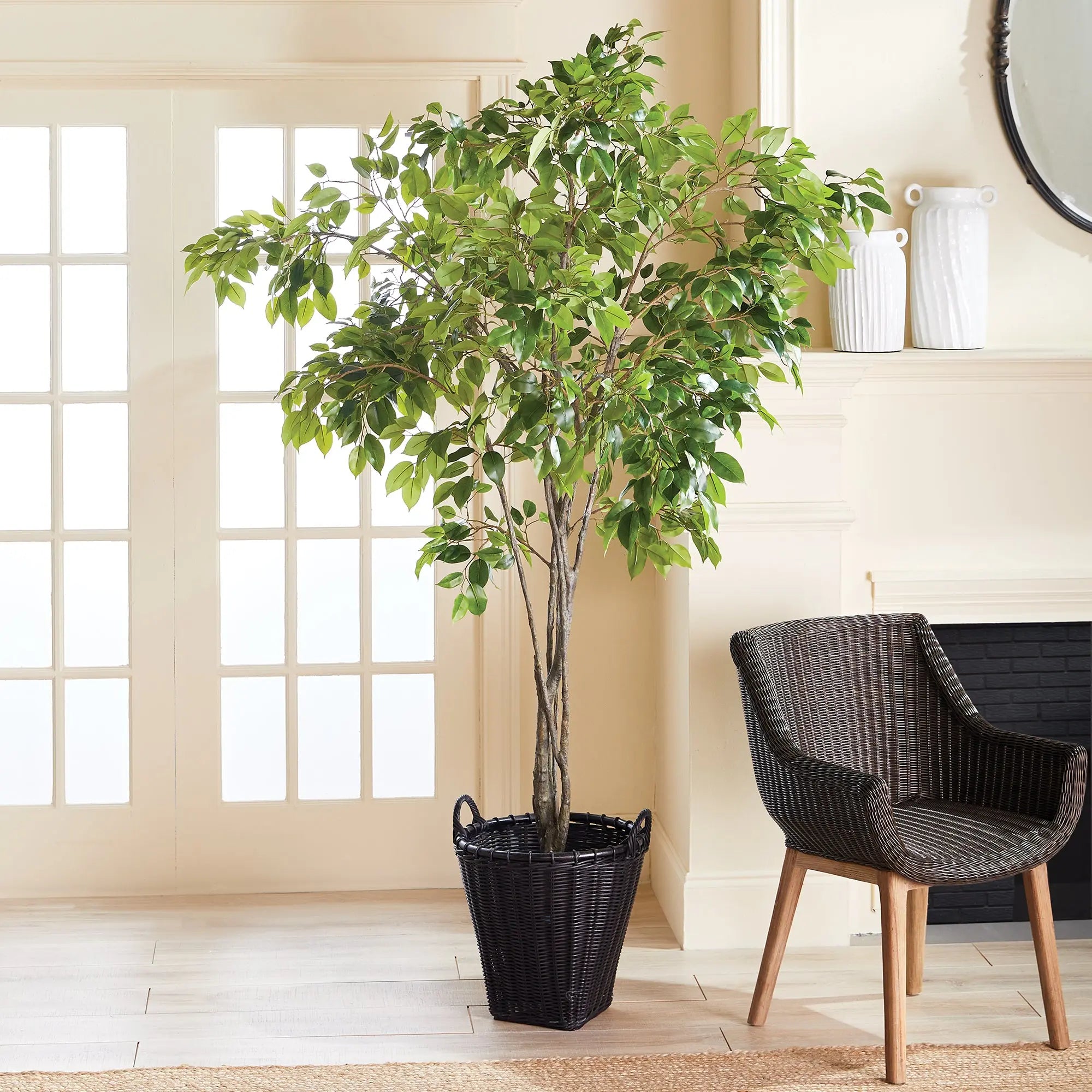 Set of Two Tapered Woven Baskets