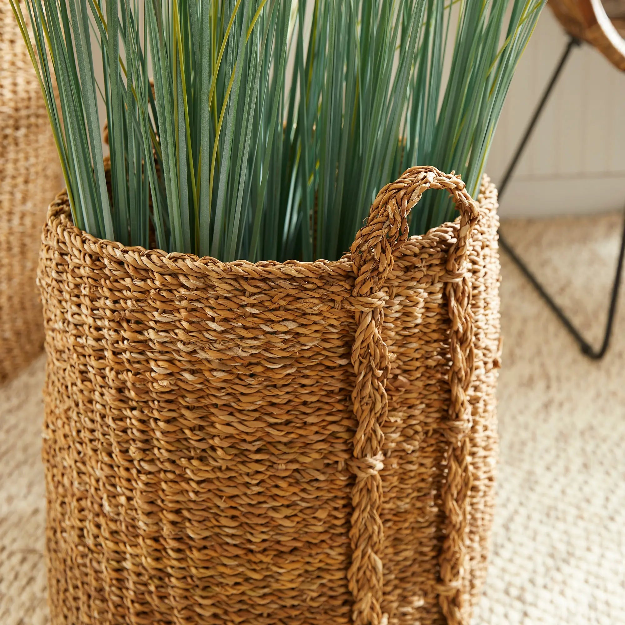 SEAGRASS ROUND BASKETS LARGE, SET OF 3 Villa Decor & Design