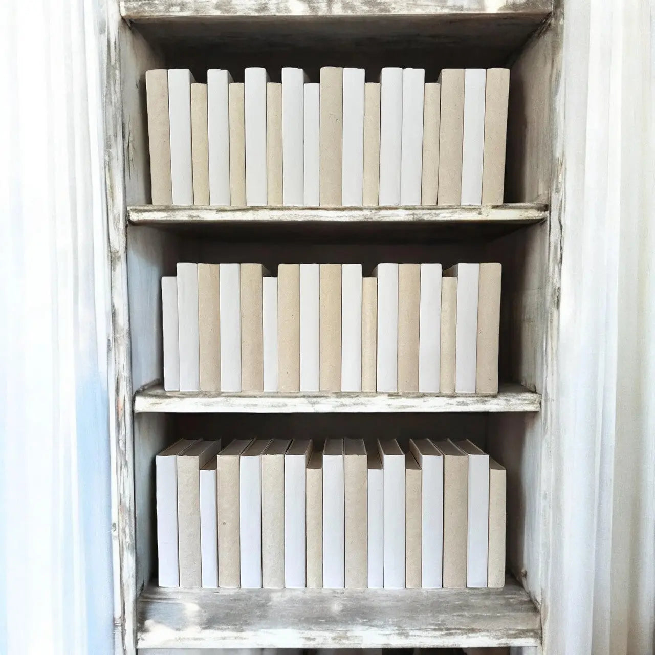 Stager Package decorative books - white and cream bound spines sold by the foot for home staging and bookshelf styling