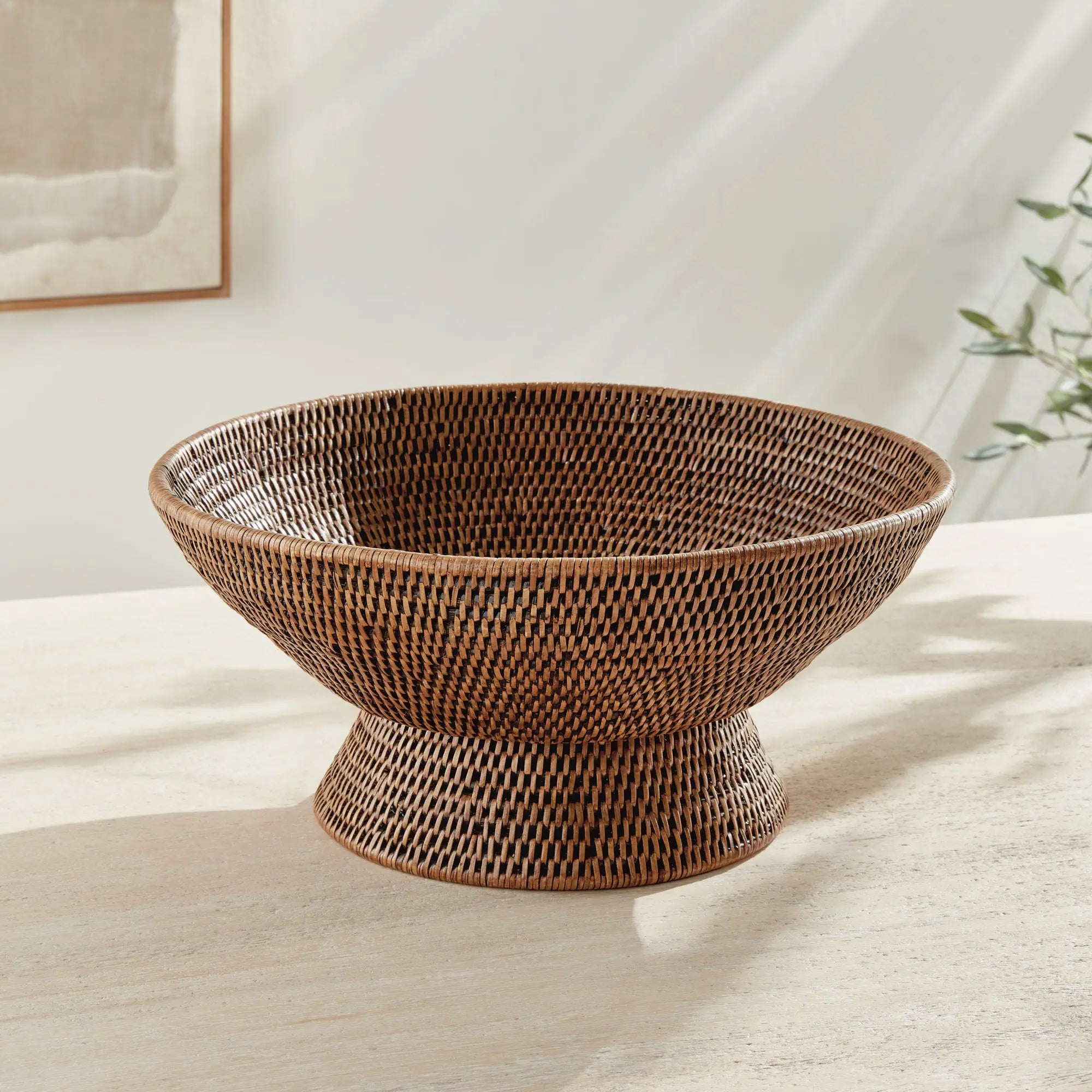 Burma Rattan Offering Bowl - WARM BROWN