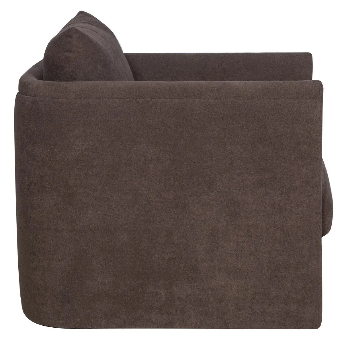 Brown upholstered chair on a white background