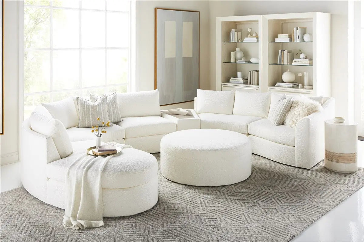 Alba Spot Table - White Agate Top with Rattan Inlay (16" Dia) Vanguard