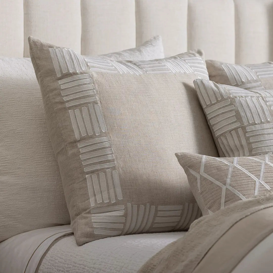 organic bedding, natural and white designer pillows, modern pillow design