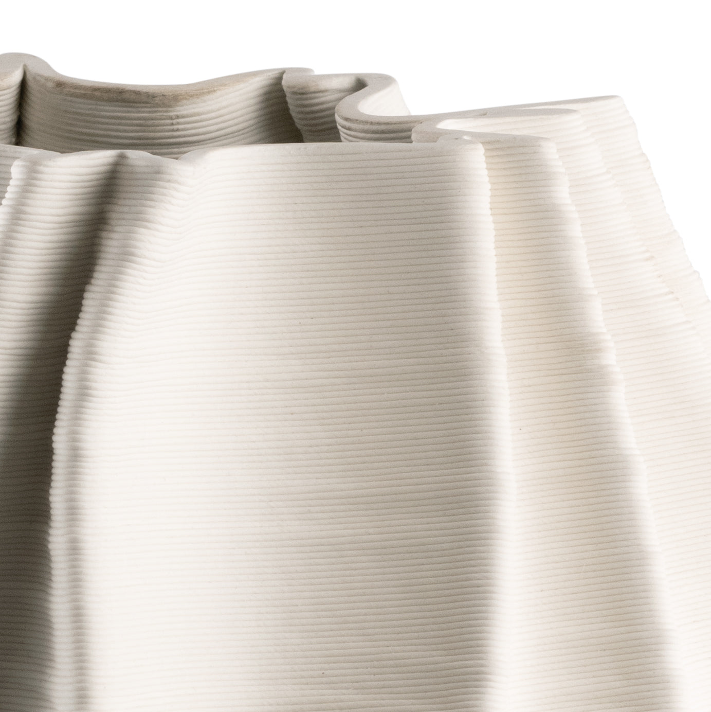 Callie Ceramic Vase - Sculptural Off-White Ridged Vessel (Small or Large) - Villa Decor & Design