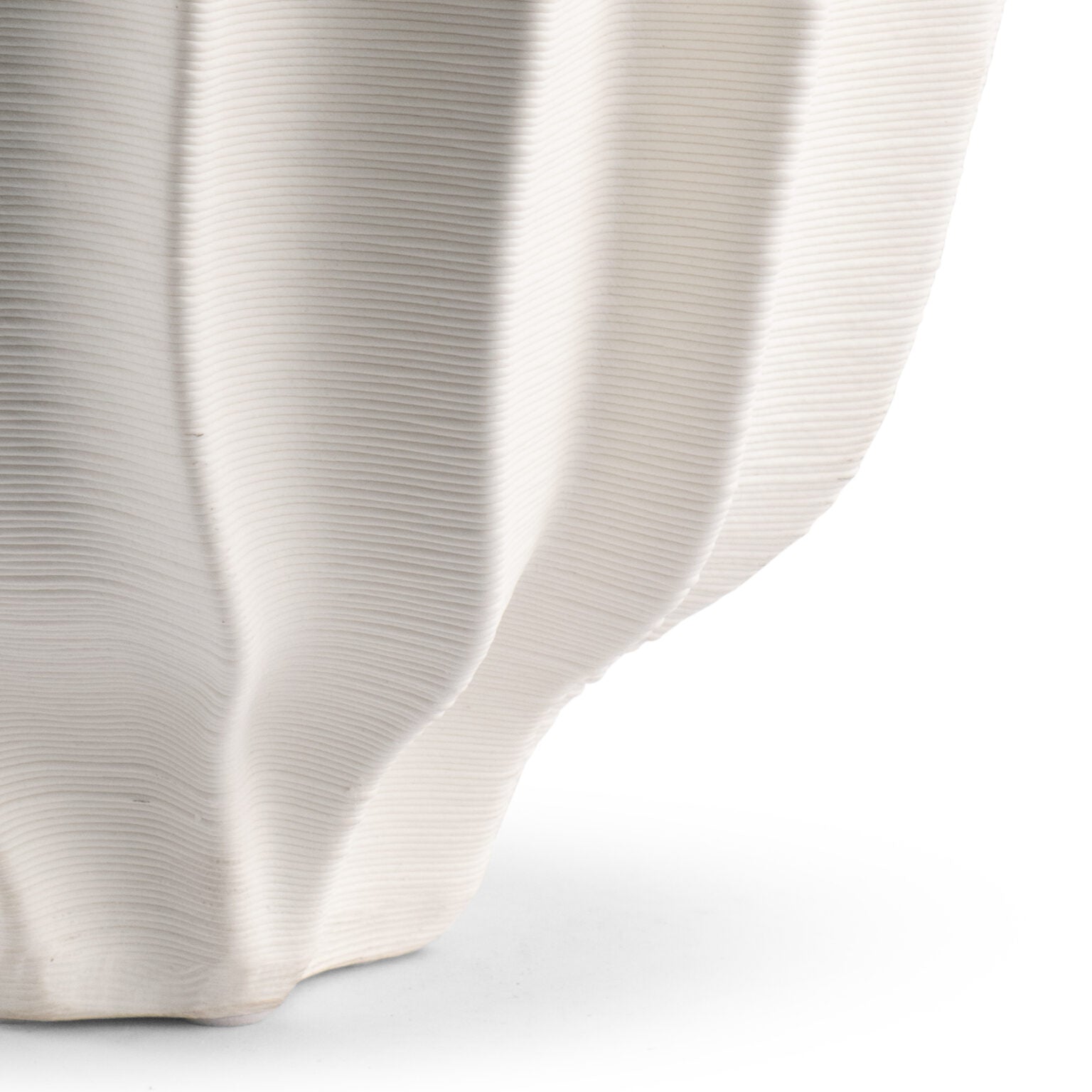Callie Ceramic Vase - Sculptural Off-White Ridged Vessel (Small or Large) - Villa Decor & Design