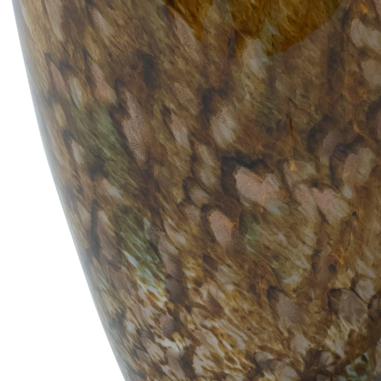 Callum Amber Glass Vase - 13" Dappled Earth Tone Decorative Vessel - Villa Decor & Design