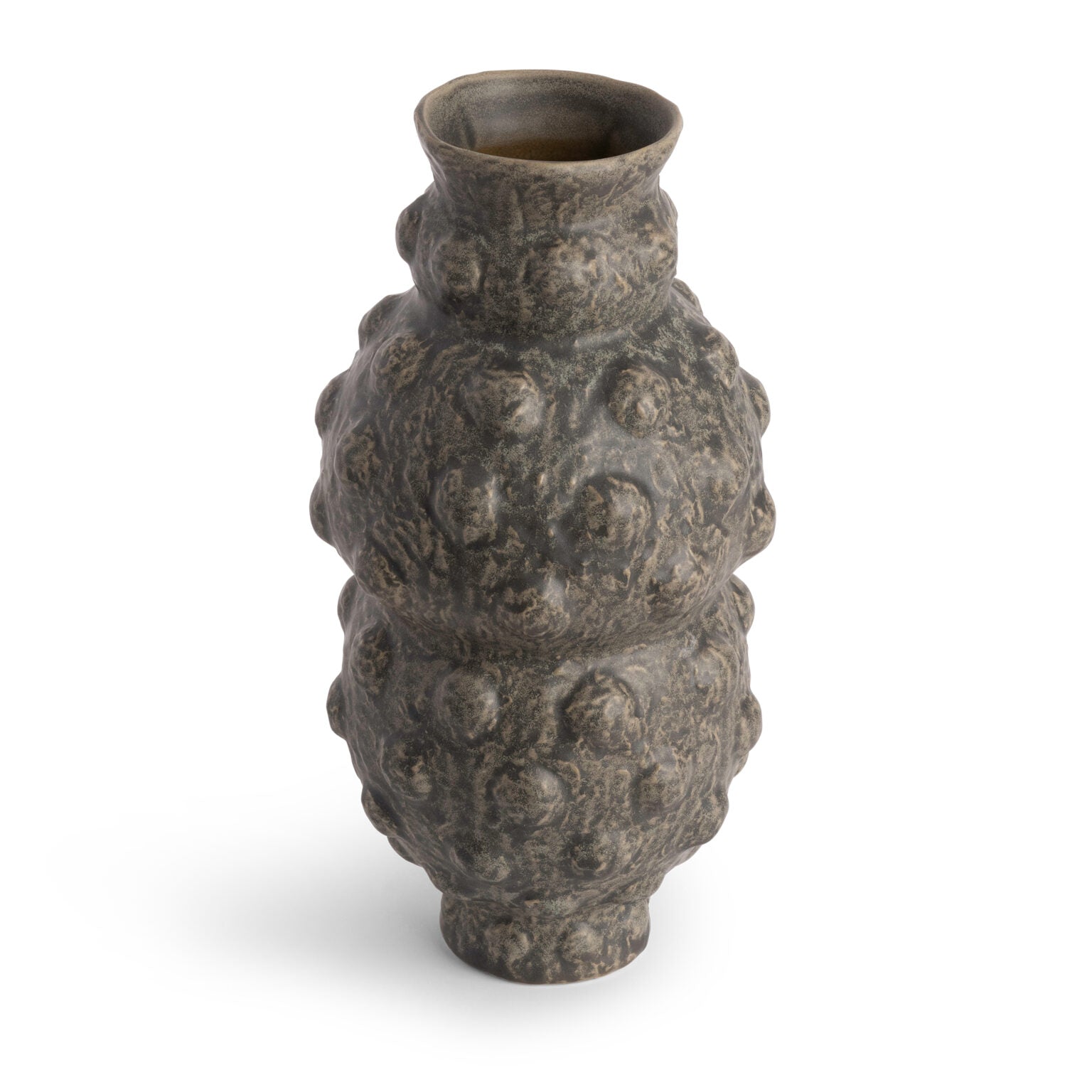 Tobias Sculptural Vase - 18" Weathered Gray & Brown Ceramic Statement Piece