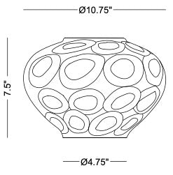 Wren Vase - Black Circular Patterned Ceramic Focal Vase - Villa Decor & Design