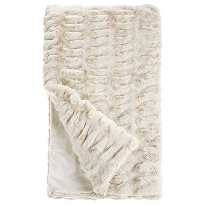 Ivory Mink Couture Collection Faux Fur Throw