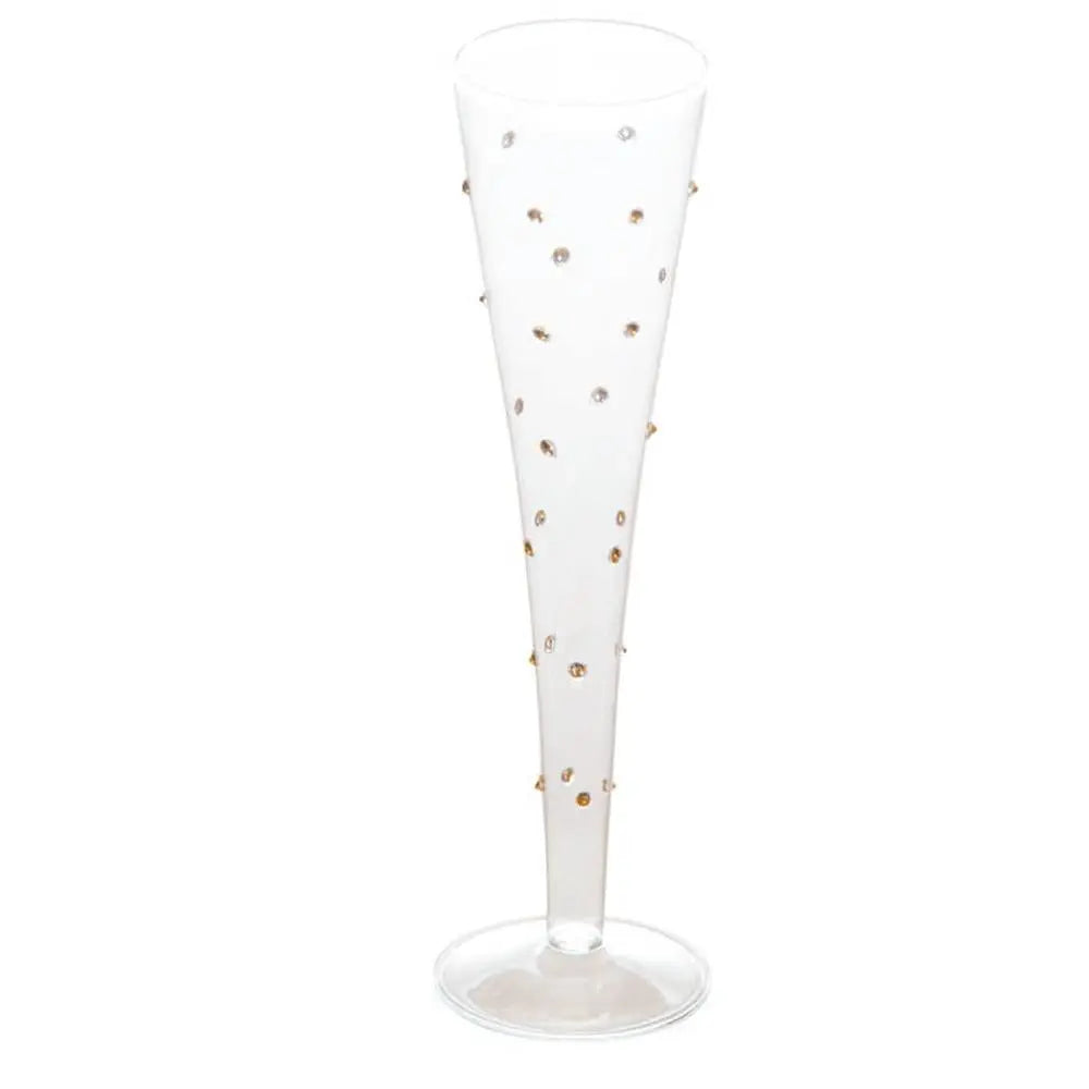Beautiful champagne flutes, wedding gift ideas, wedding style, entertaining, luxury gifts, Gatsby Champagne Flute, Gold Dots