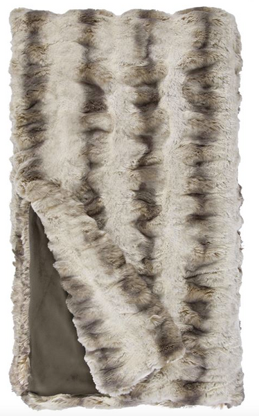 Truffle Chinchilla Couture Collection Faux Fur Throw