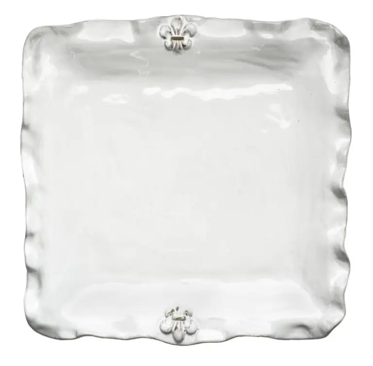beautiful service platter, fleur de lis serving platter