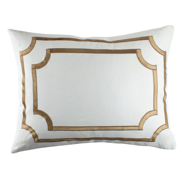 SoHo Standard Pillow with Straw Velvet Trim - Villa Decor Design & Style - 1