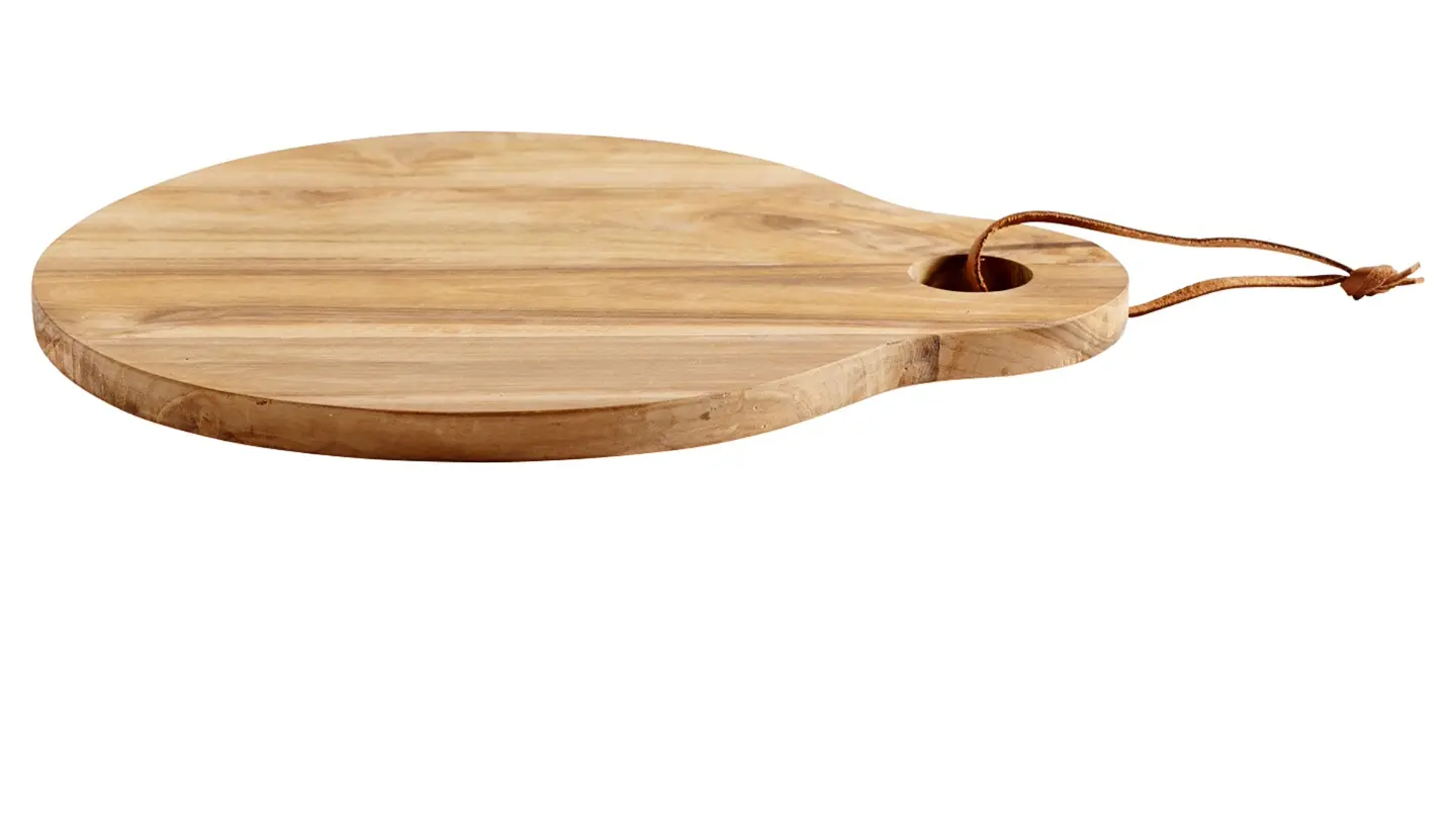teak round cutting board