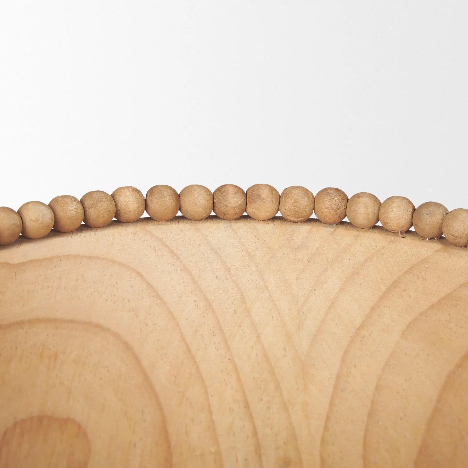 Wendell Wood Beaded Round Bowls - Set of 2 | Solid Wood Decorative Accents Mercana