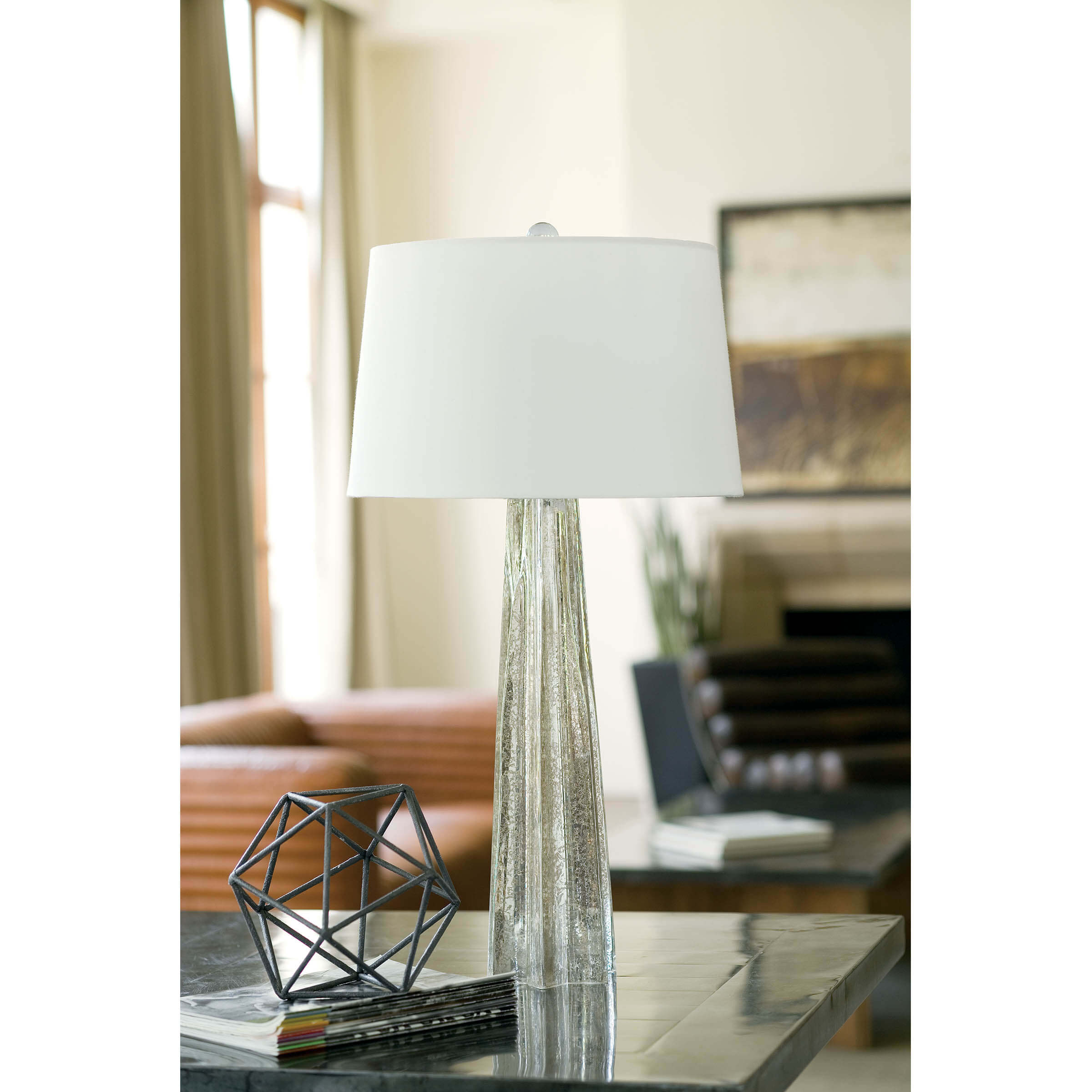 Glass Star Table Lamp (Antique Mercury)