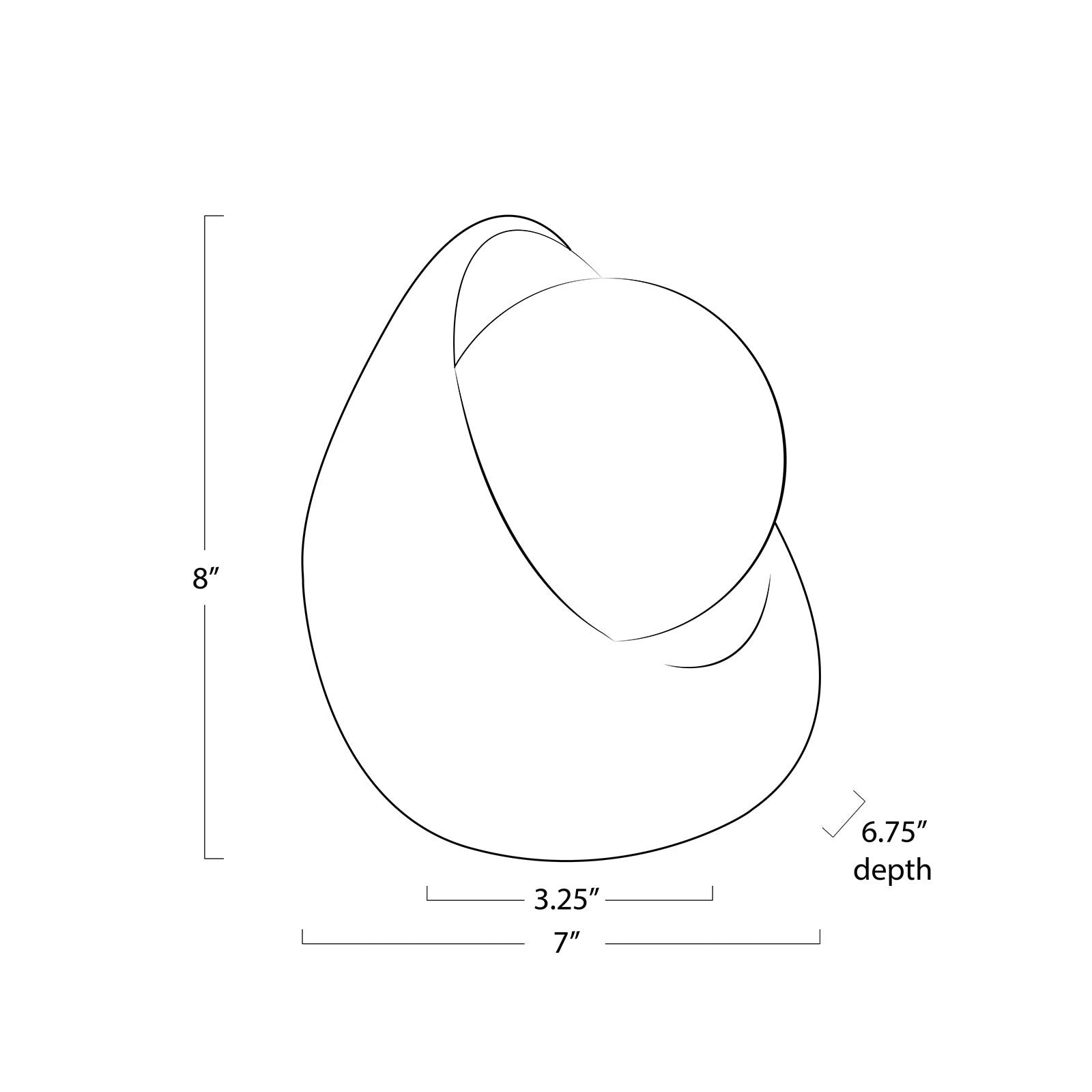 Line drawing of a circular object with dimensions labeled - Nest Mini Lamp