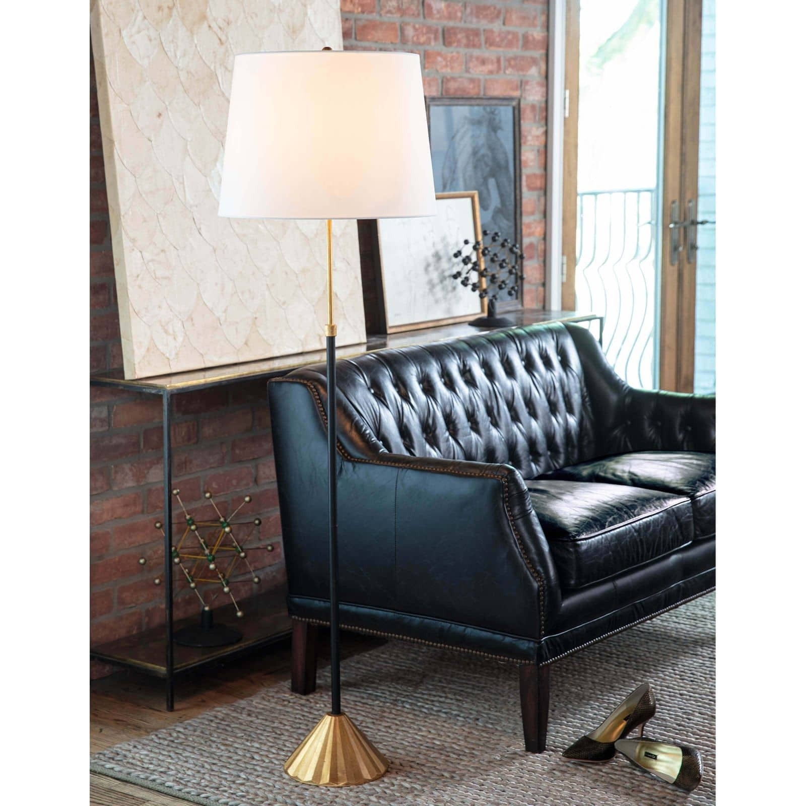 Regina Andrew Parasol Floor Lamp gold and black