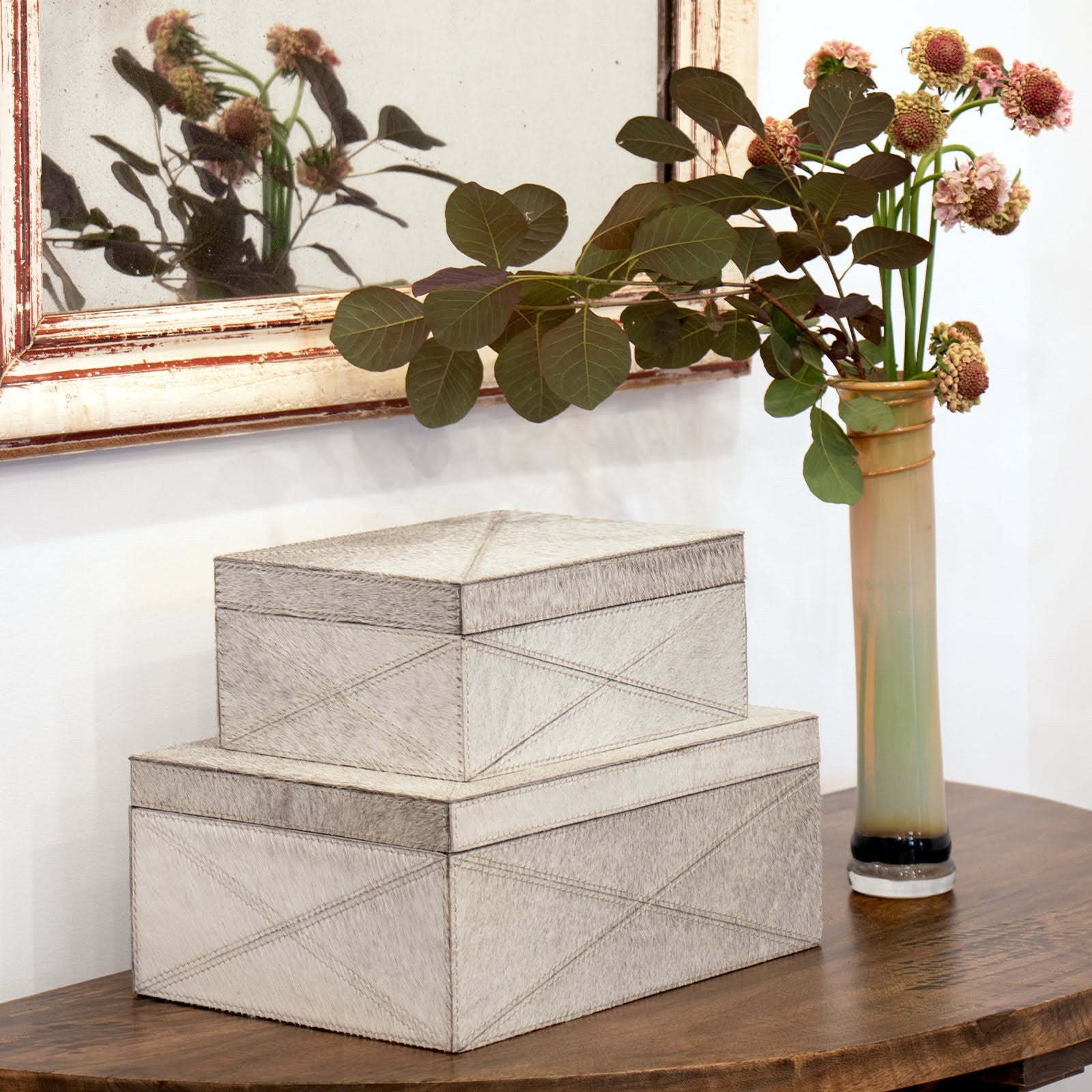 Andres Hair on Hide Box Set - Luxury Storage Accent - Villa Decor & Design