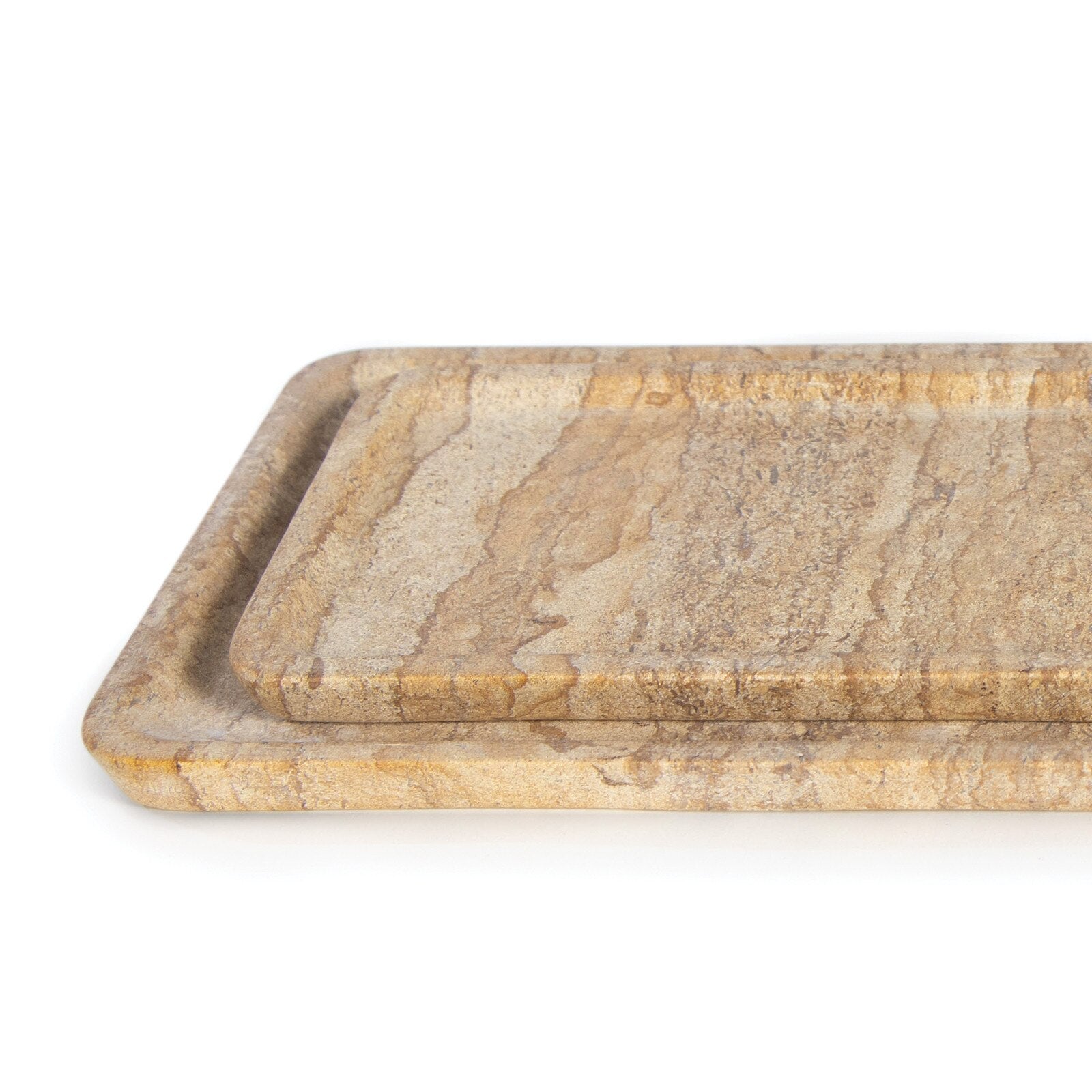 Marble tray set on a white background