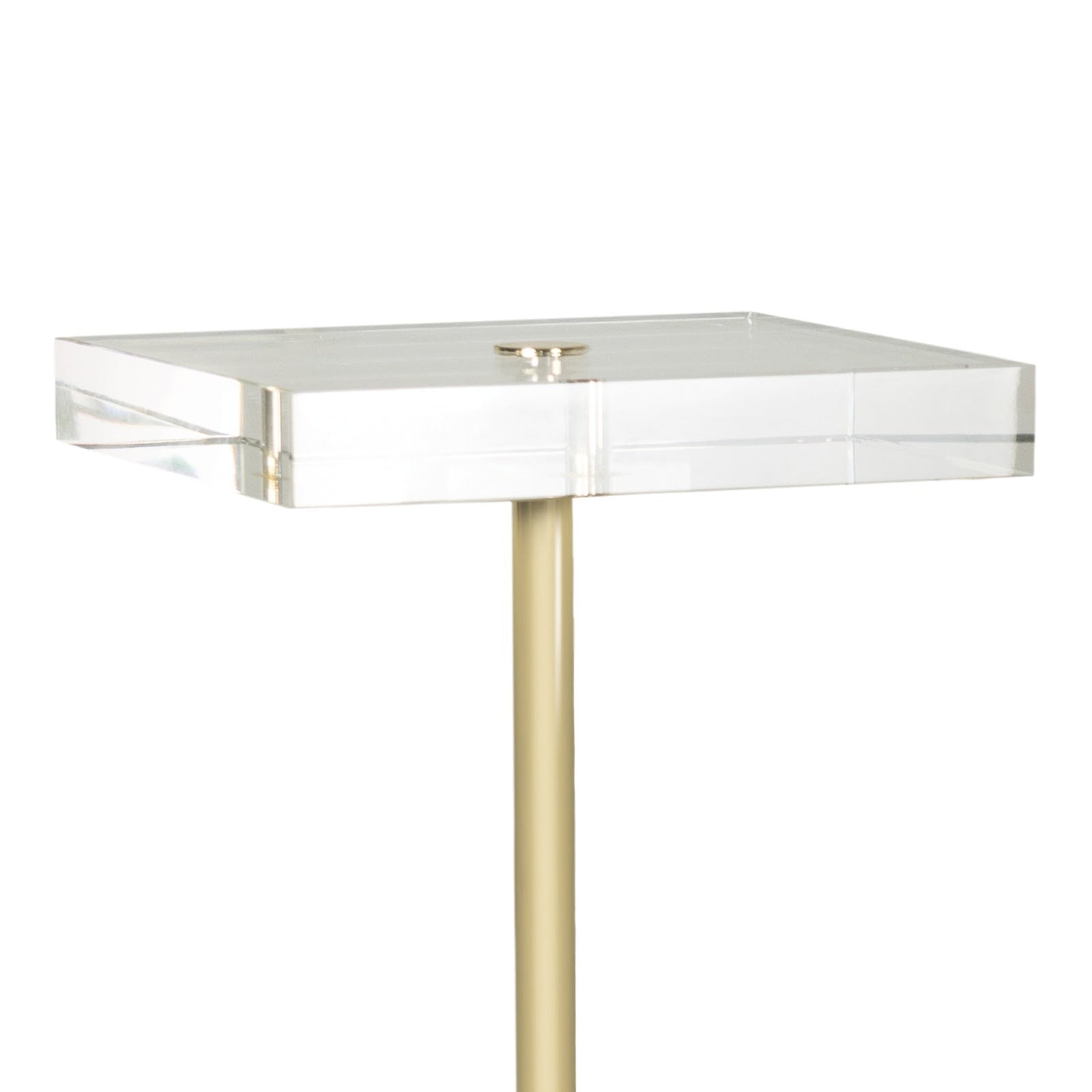 Adeline Accent Table - Gold Leaf Floral Pedestal with Crystal Top - Villa Decor & Design