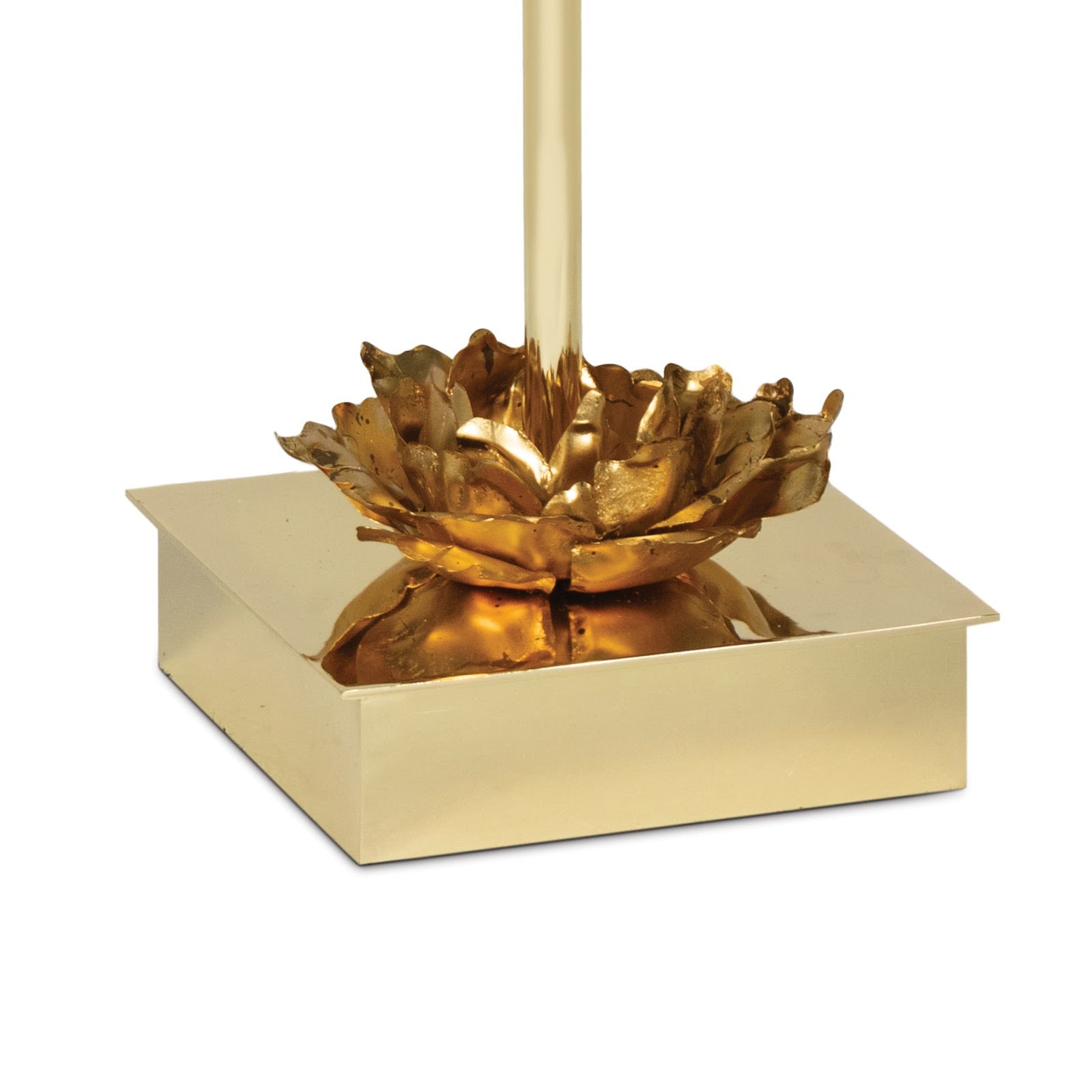 Adeline Accent Table - Gold Leaf Floral Pedestal with Crystal Top - Villa Decor & Design