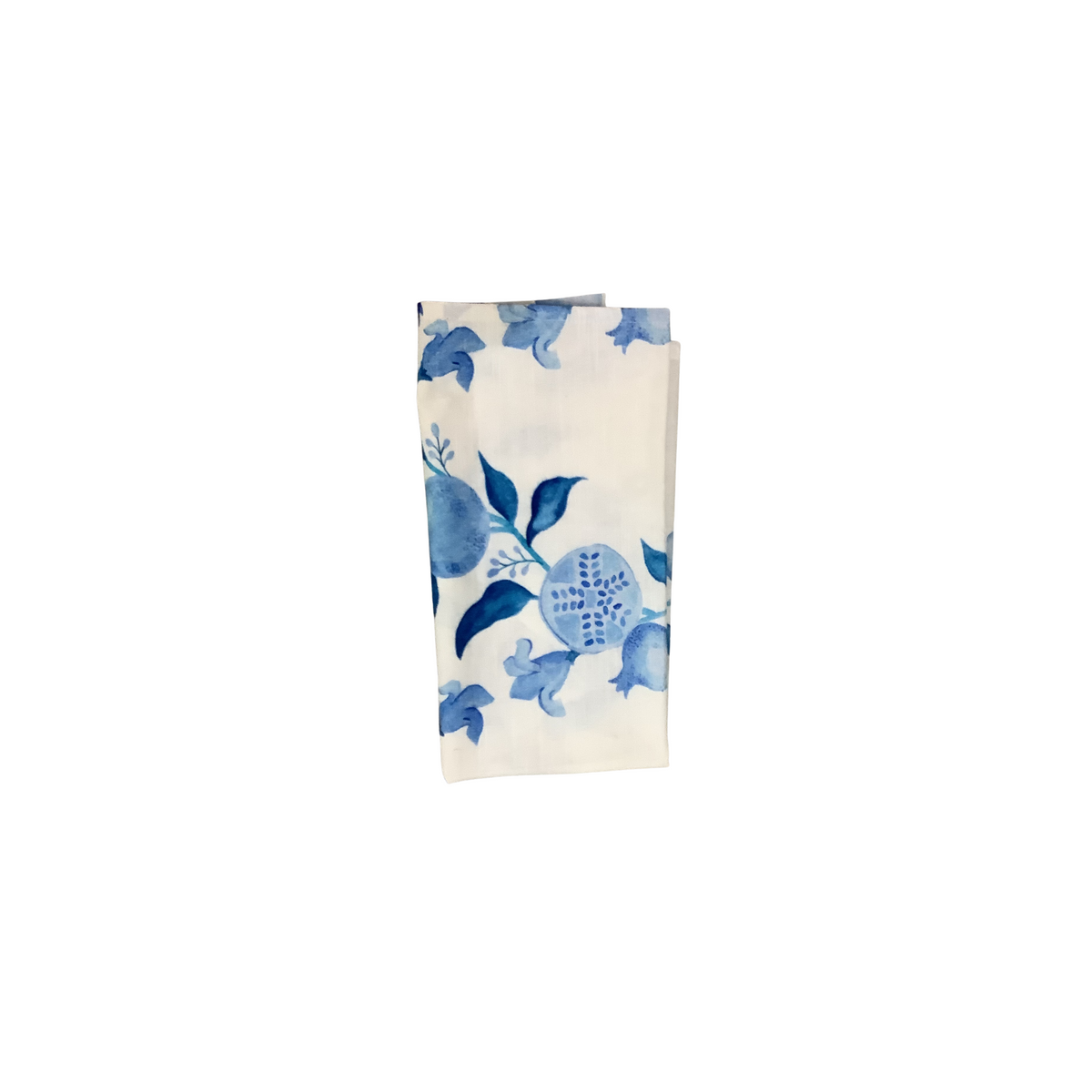 Blue & White Pomegranate Napkins – Set of 8 | Hand Block Printed Cotton