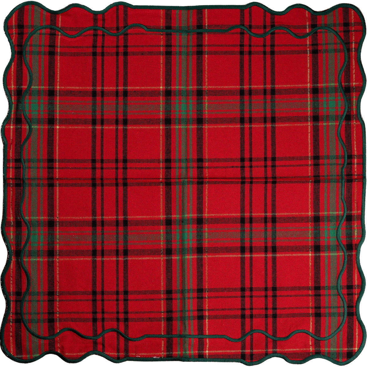 Red & Green Tartan Placemat – Festive Cotton Holiday Table Accent