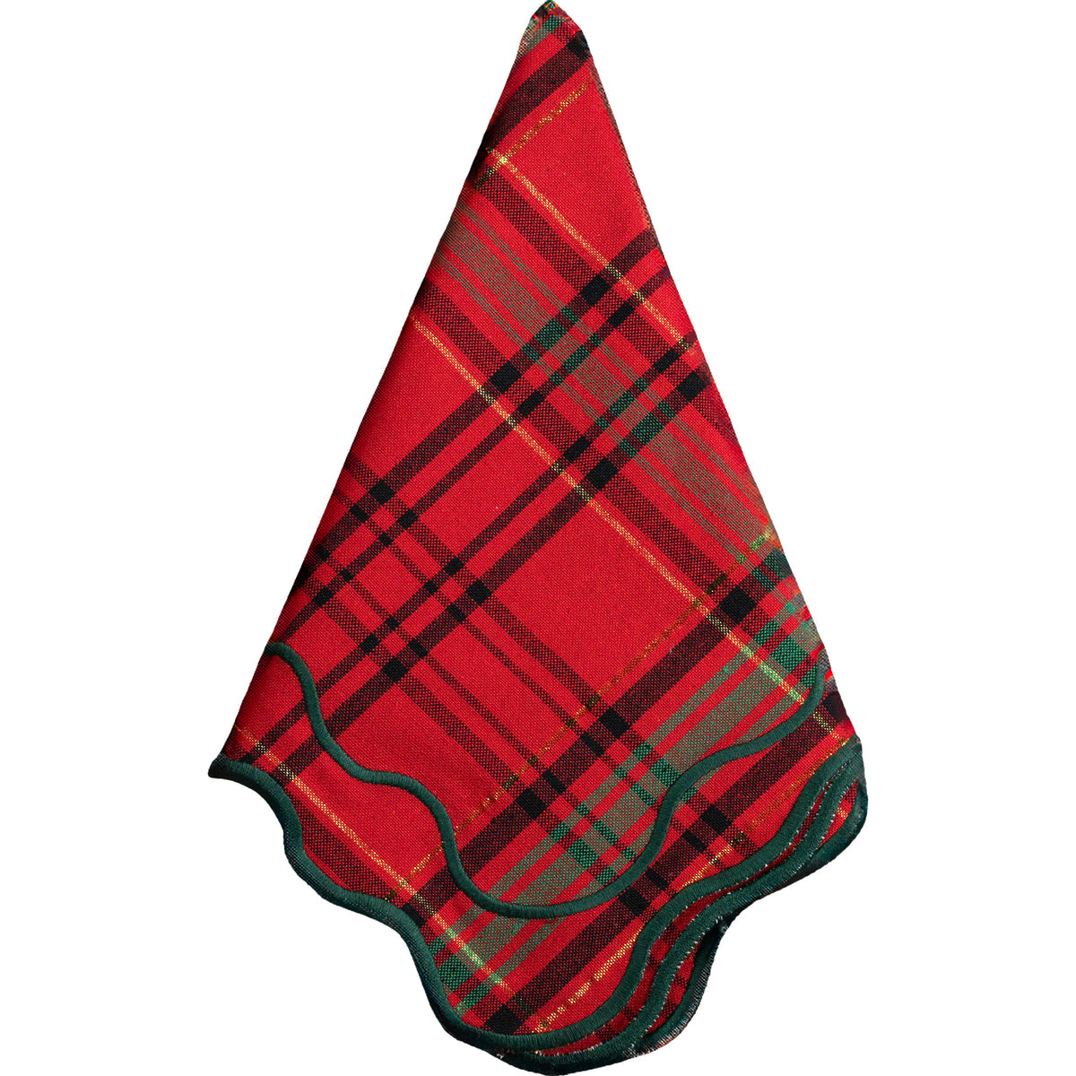 Red & Green Tartan Napkins – Set of 4 Cotton Holiday Napkins