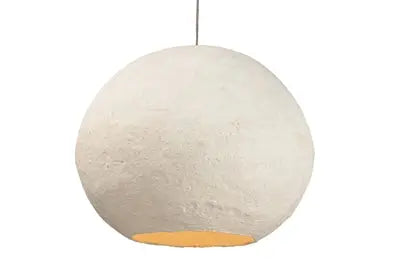 Paper Mache Pendant Light - Off-White Recycled Paper | Small or Large - Villa Decor & Design