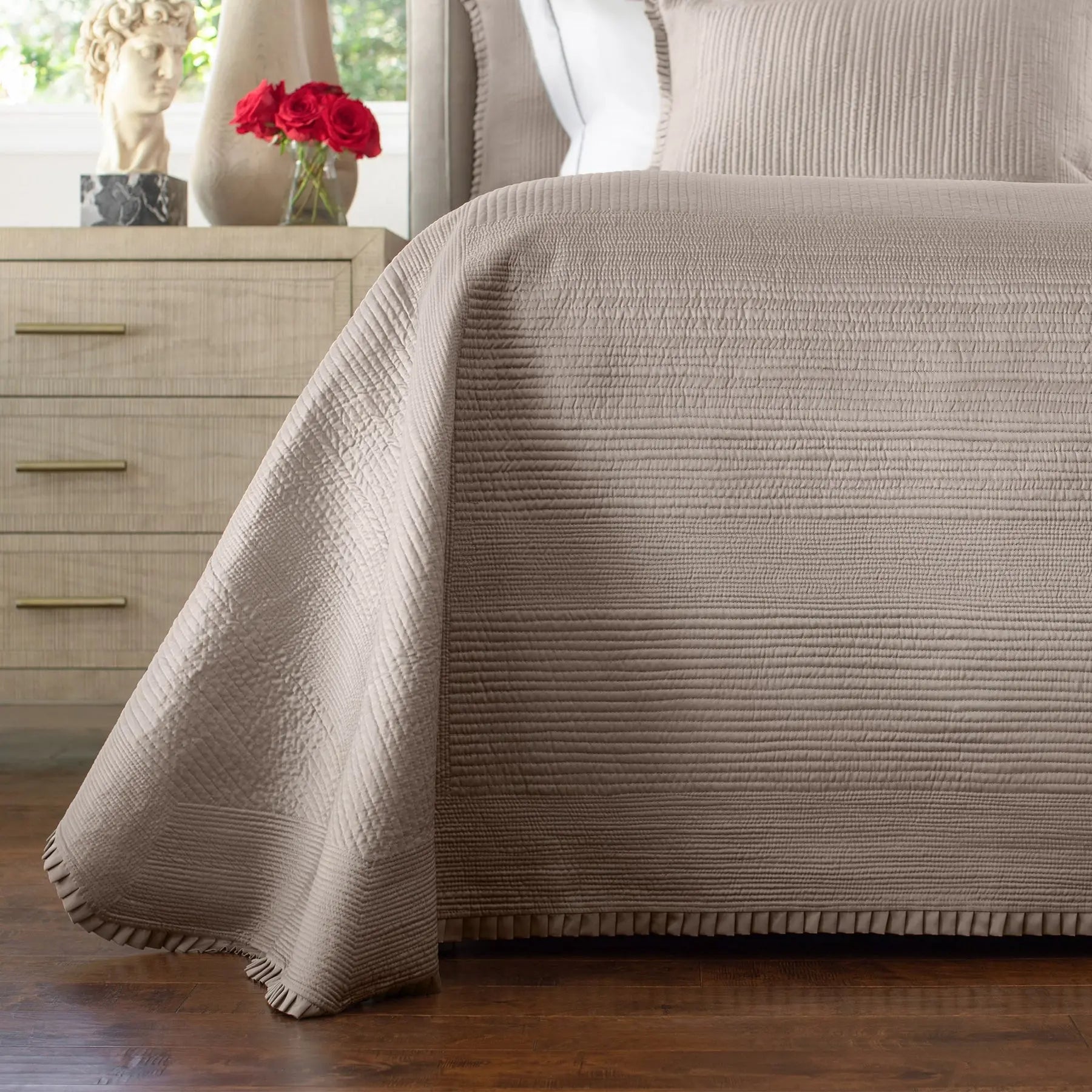 Battersea Bedspread - Silk & Sensibility Quilted Ruffle Coverlet Lili Alessandra