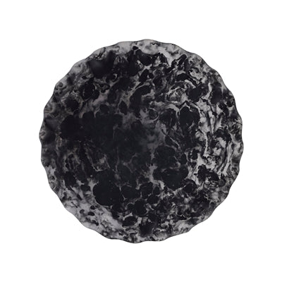 Large Black Resin Cake Stand with modern matte finish for desserts or decorative display