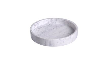 Med. Marble Round 9" Tray LP - WHITE