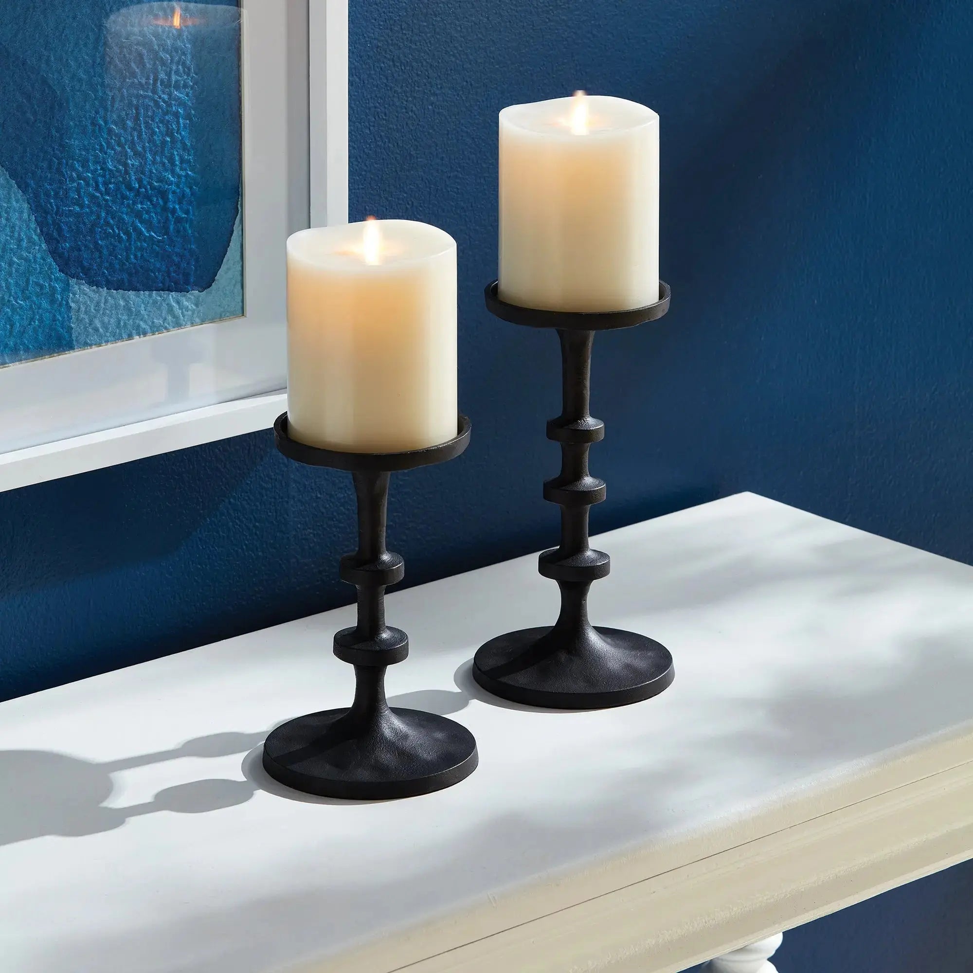 ABACUS PETITE CANDLE STANDS, SET OF 2 Villa Decor & Design