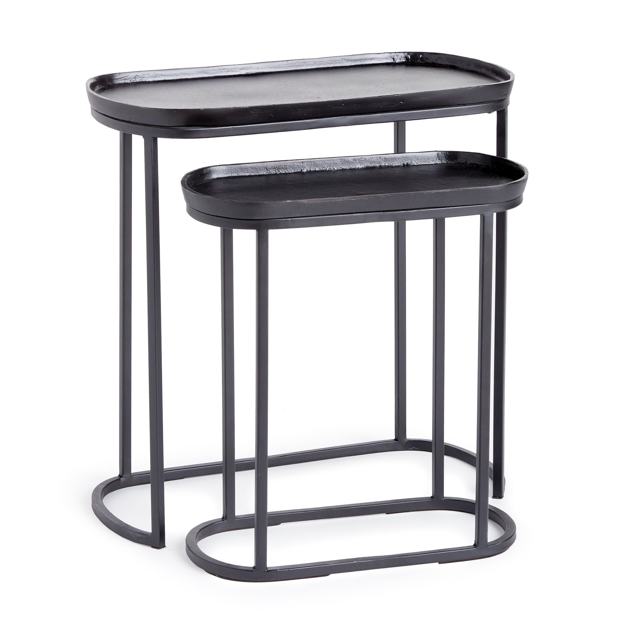 Ziva End Tables, Set of 2 – Black or Antique Brass Finish